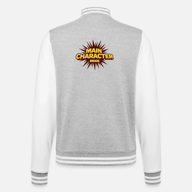 Main Character Mode – Strong Statement - College Sweat Jacket - heather grey/white