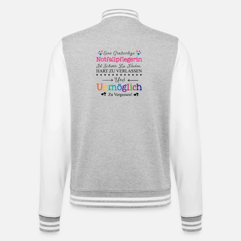 cadeau d'adieu à une infirmière urgentiste - Veste Teddy - gris chiné / blanc