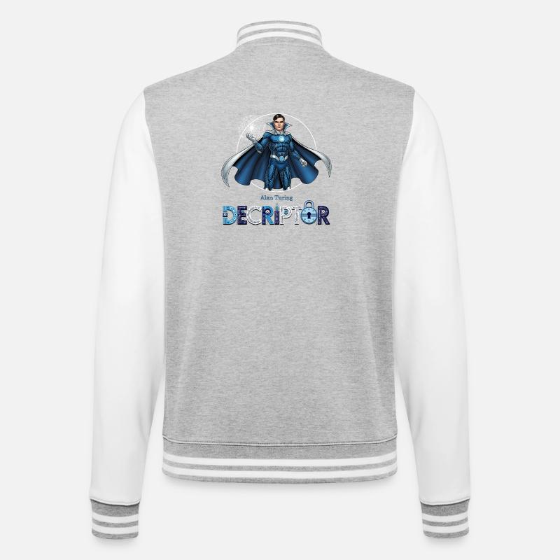 Hero Coder Entschlüsseler - College-Sweatjacke - Grau meliert/Weiß
