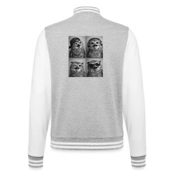 Eule - College-Sweatjacke - Grau meliert/Weiß - Hinten - Marisol (170cm)