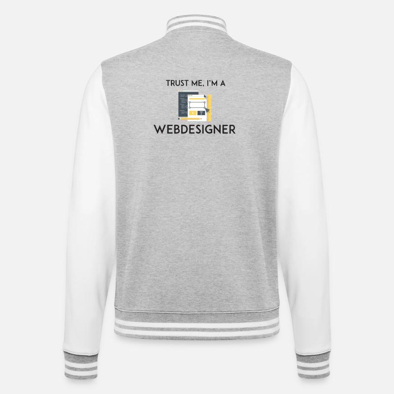 Vertrau mir, ich bin Webdesigner - College-Sweatjacke - Grau meliert/Weiß