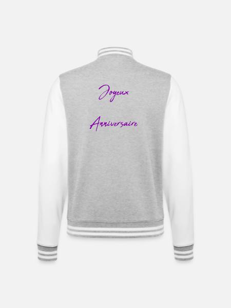 SAINT VALENTIN. JOYEUX ANNIVERSAIRE - Veste Teddy - gris chiné / blanc
