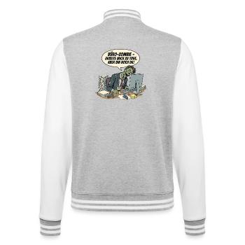 Zombie de bureau : Travailler jusqu’à la mort - Veste Teddy - gris chiné / blanc - Dos - Marisol (170cm)
