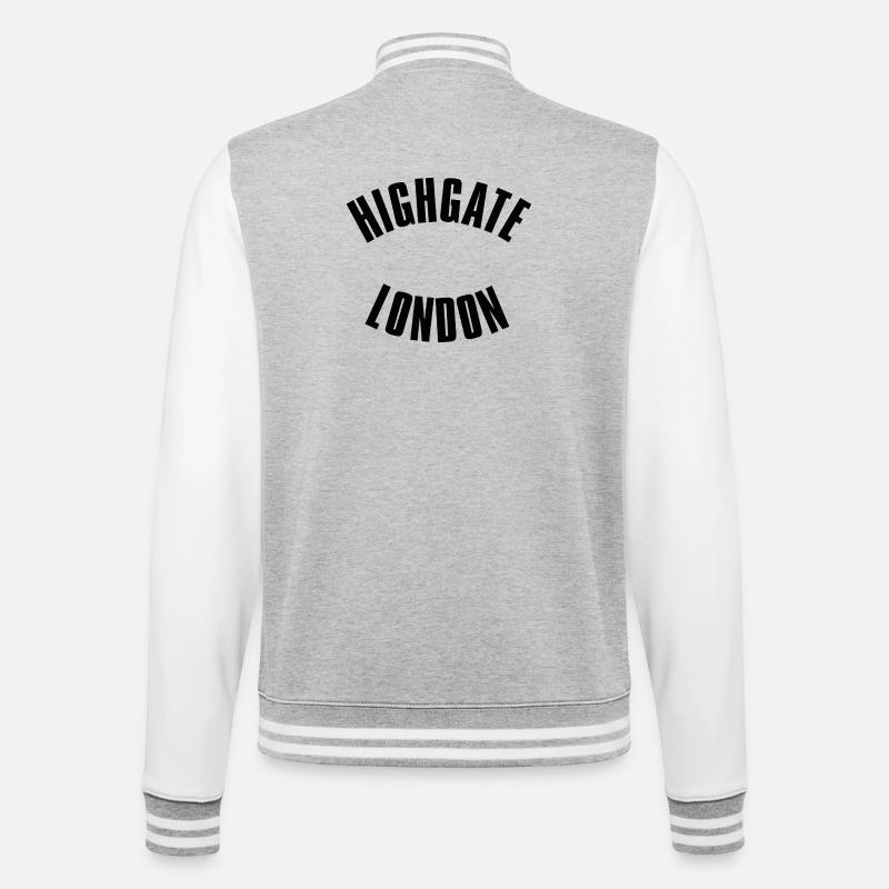 Night Gate Londons Emblem - College-Sweatjacke - Grau meliert/Weiß