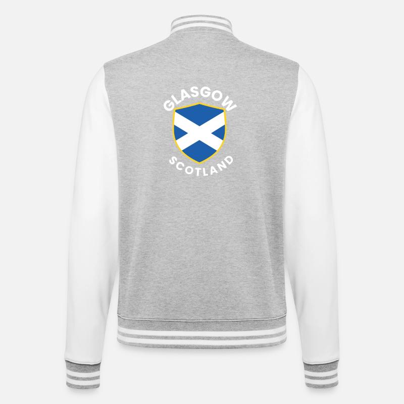 Glasgow shield saltire design - College Sweat Jacket - heather grey/white