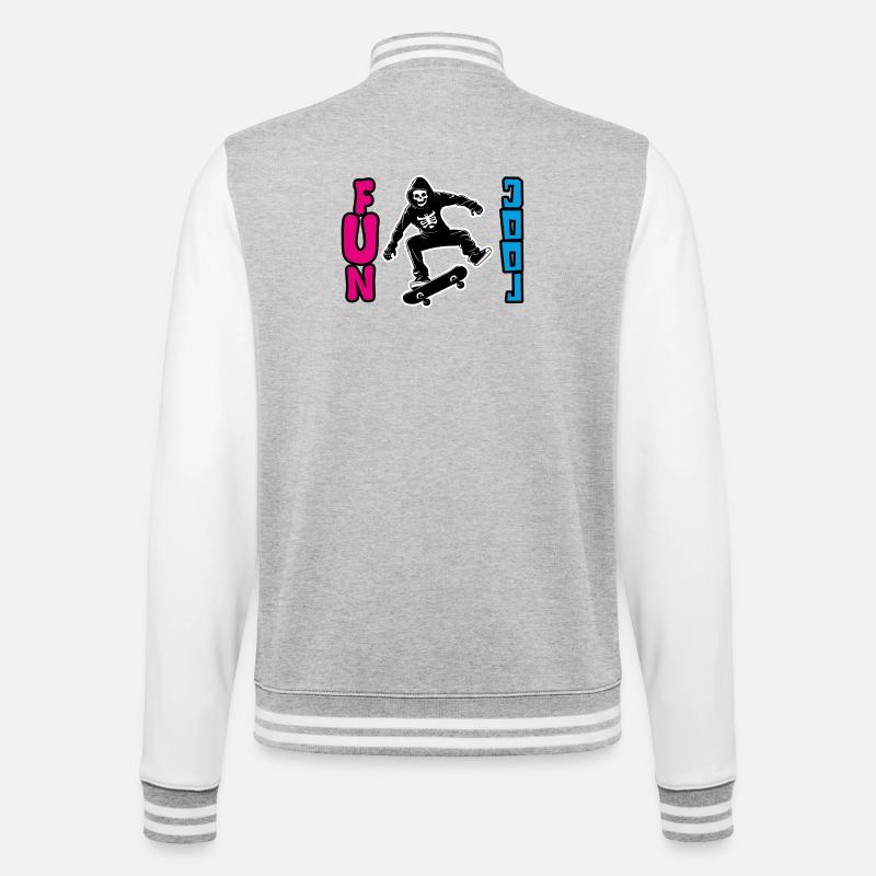 Fun_Cool - College Sweat Jacket - heather grey/white