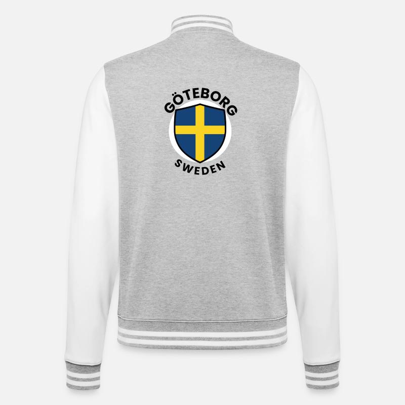 Bouclier du drapeau de Göteborg - Veste Teddy - gris chiné / blanc