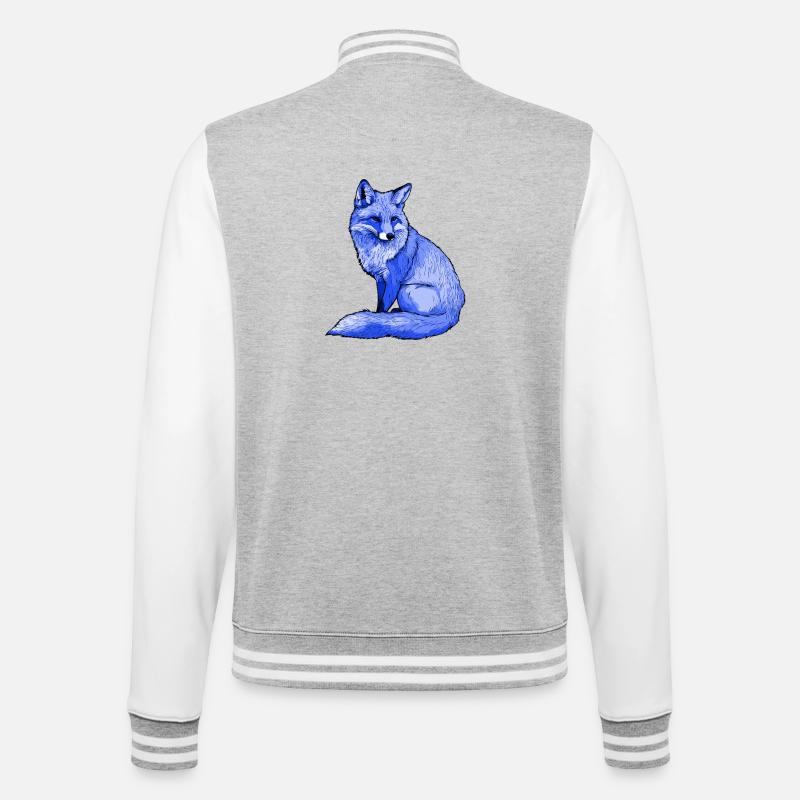 Fuchs Polarfuchs - College-Sweatjacke - Grau meliert/Weiß