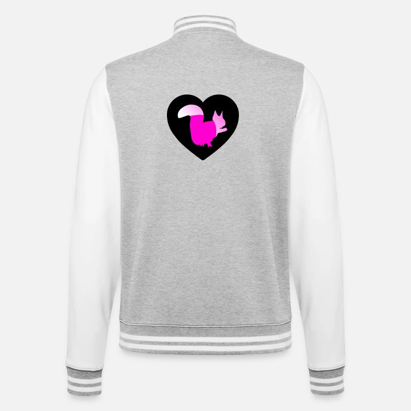 Eichhörnchen - College-Sweatjacke - Grau meliert/Weiß