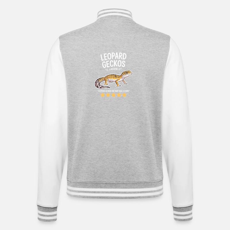 Leopard Gecko Review Tee - College Sweat Jacket - heather grey/white