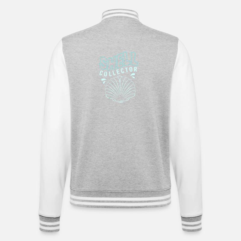 Shell collector shell - College Sweat Jacket - heather grey/white