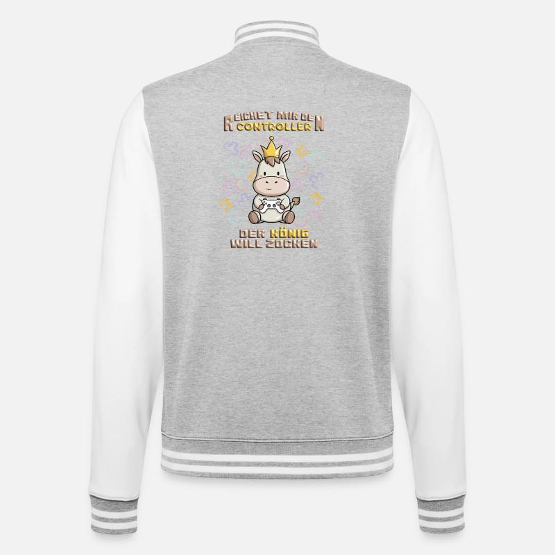 Gaming Master - College Sweat Jacket - heather grey/white