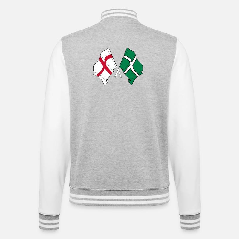 Devon et l’Angleterre croisés - Veste Teddy - gris chiné / blanc