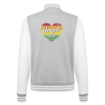 Great-grandpa 2026 great-grandfather-to-be great-grandpa retro - College Sweat Jacket - heather grey/white - Back - Marisol (170cm)