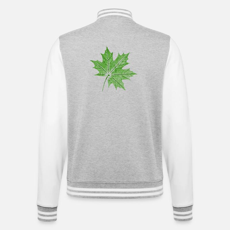 Leaf Maple / Maple Leaf - College Sweat Jacket - heather grey/white