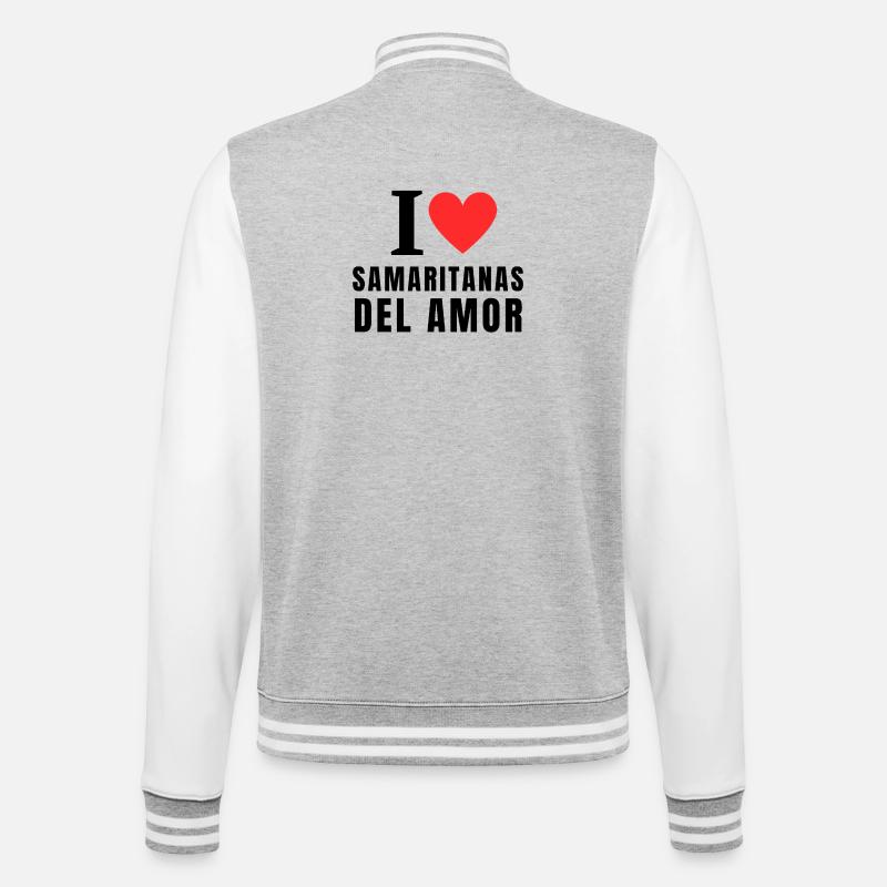 SAMARITAINS DE L’AMOUR - Veste Teddy - gris chiné / blanc