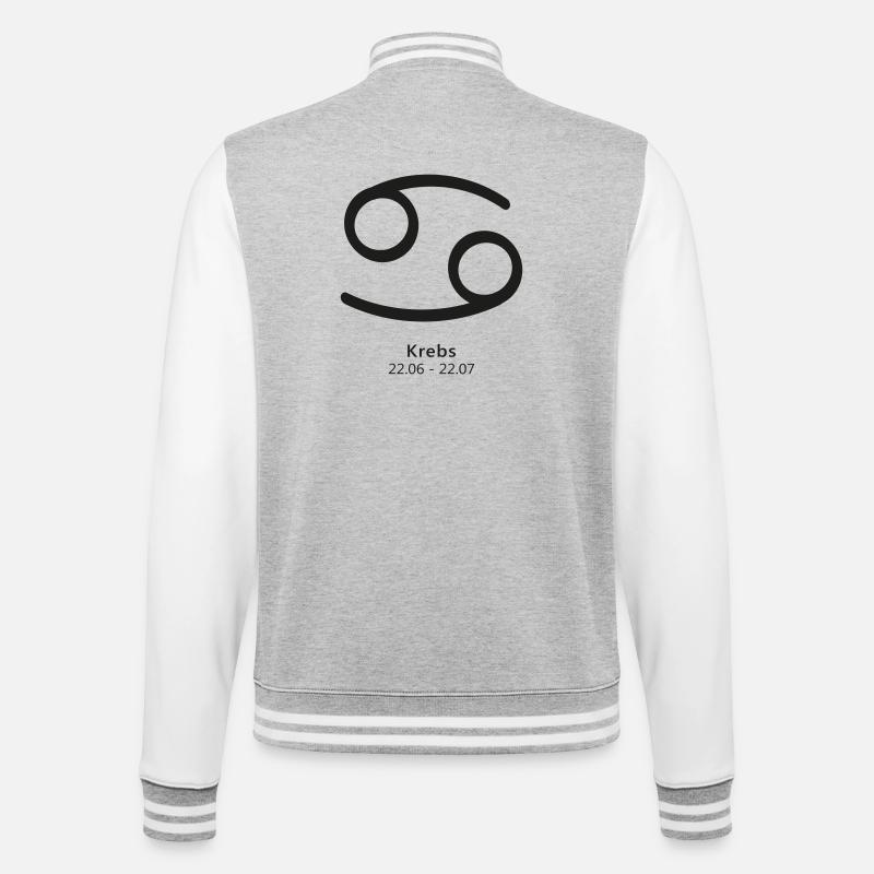 Krebs Crab Sternzeichen Symbol Kosmos - College-Sweatjacke - Grau meliert/Weiß
