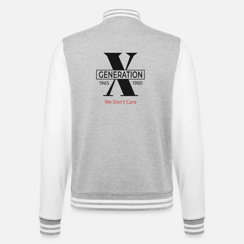  Generation X  We Don’t Care - College-Sweatjacke - Grau meliert/Weiß