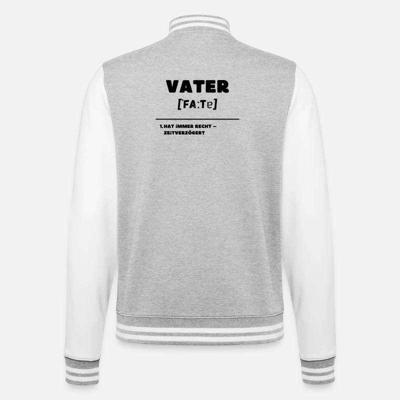 Father Definition Is Always Right Delayed - College Sweat Jacket - heather grey/white