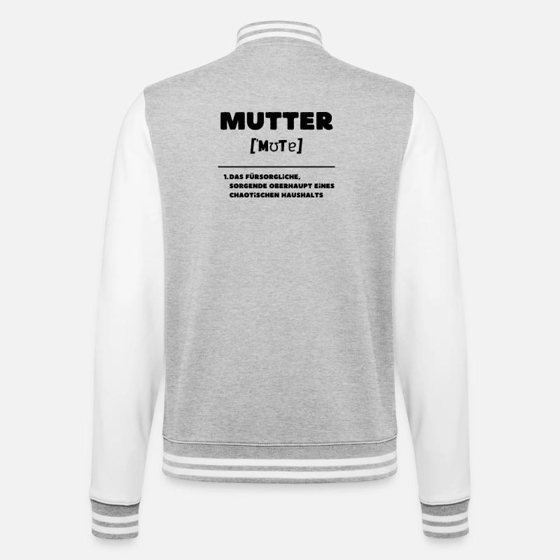 Mutter Definition Oberhaupt Chaos Haushalt - College-Sweatjacke - Grau meliert/Weiß
