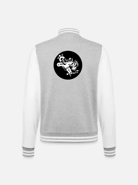 Fragment 81 - Veste Teddy - gris chiné / blanc