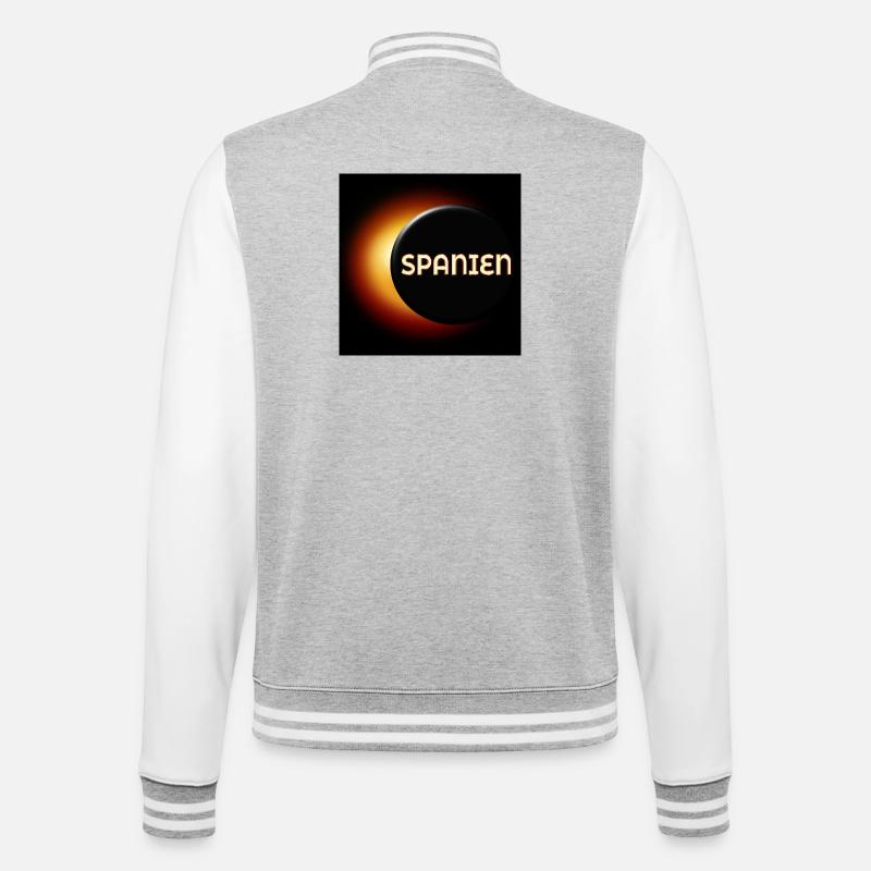Total Solar Eclipse Spain 2026 - College Sweat Jacket - heather grey/white