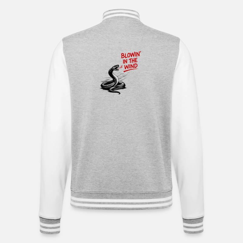 Graphique du Serpent du Vent - Veste Teddy - gris chiné / blanc