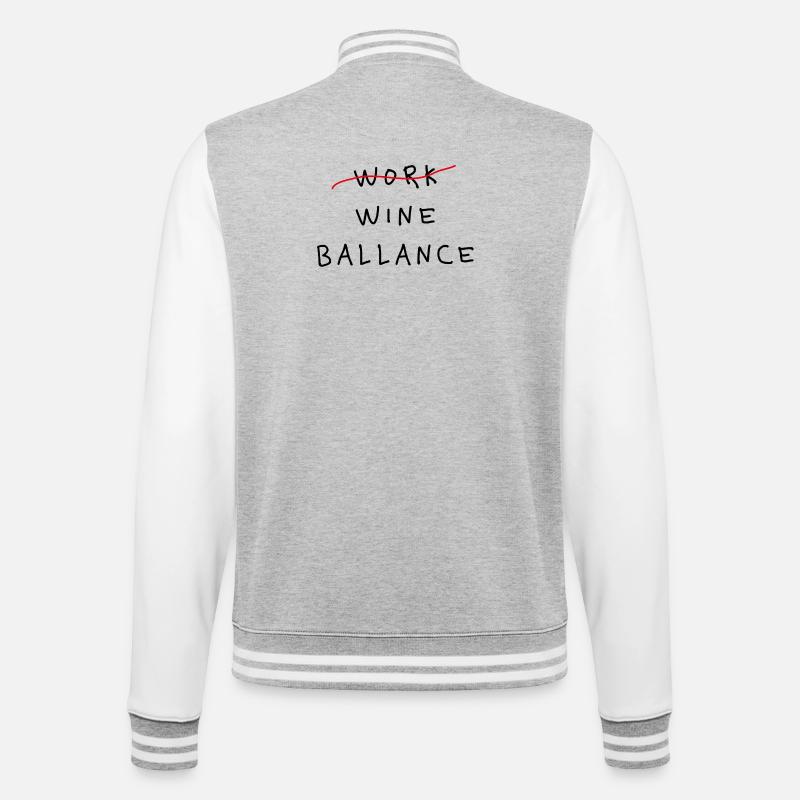 Work Wine Ballance Lustiges Statement - College-Sweatjacke - Grau meliert/Weiß