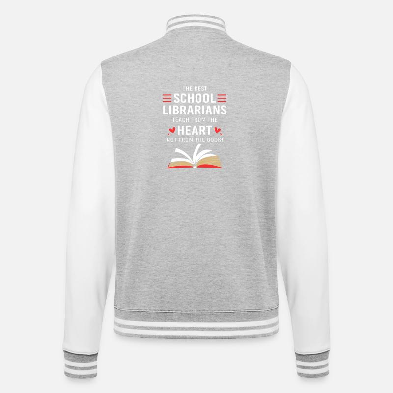 Bookworm Library Reading - College Sweat Jacket - heather grey/white