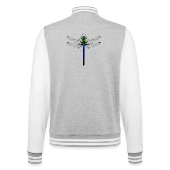 Femme de conception combinée Kybalion Libellule Néon - Veste Teddy - gris chiné / blanc - Dos - Marisol (170cm)