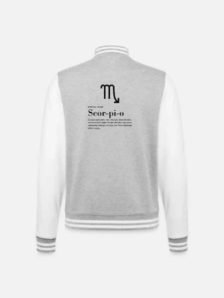 Scorpio - Zodiac Sign - College Sweat Jacket - heather grey/white