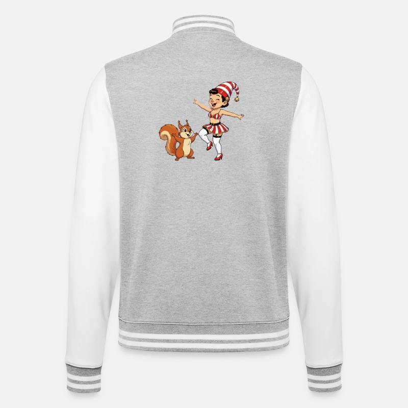 Fille lutin avec un écureuil - Veste Teddy - gris chiné / blanc
