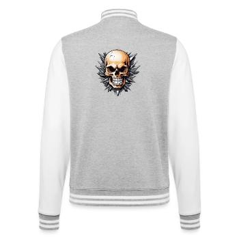 Spikeskull avec Étoile Épineuse - Veste Teddy - gris chiné / blanc - Dos - Marisol (170cm)