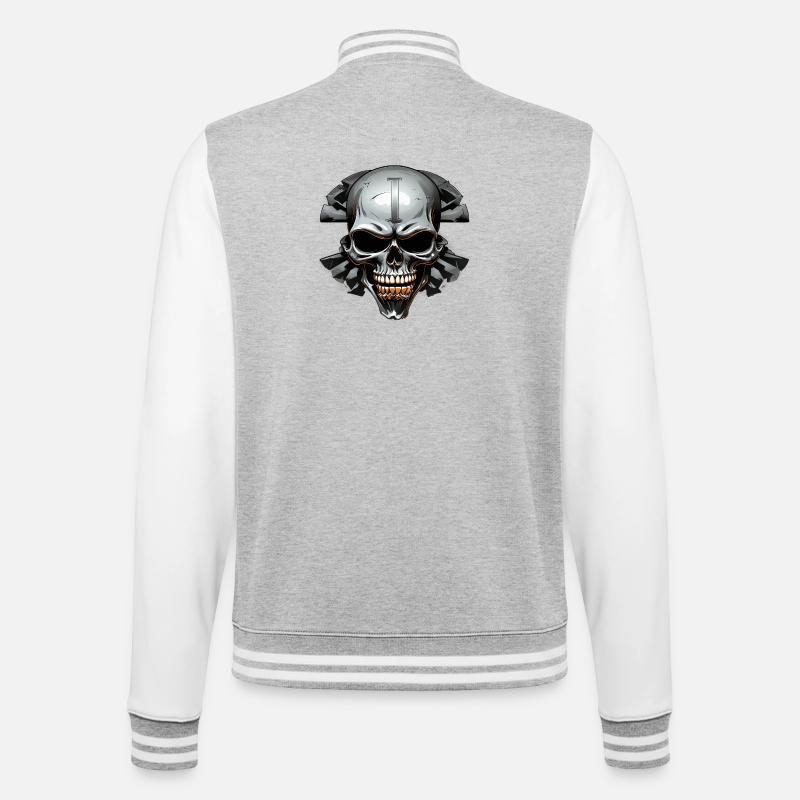 Ischadel dans un cercle rocheux - Veste Teddy - gris chiné / blanc