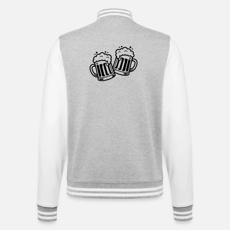 Bierkrug Prost Comic Bier - College-Sweatjacke - Grau meliert/Weiß