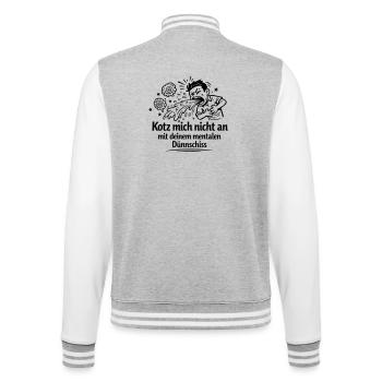 Un vomissement mental mince - Veste Teddy - gris chiné / blanc - Dos - Marisol (170cm)
