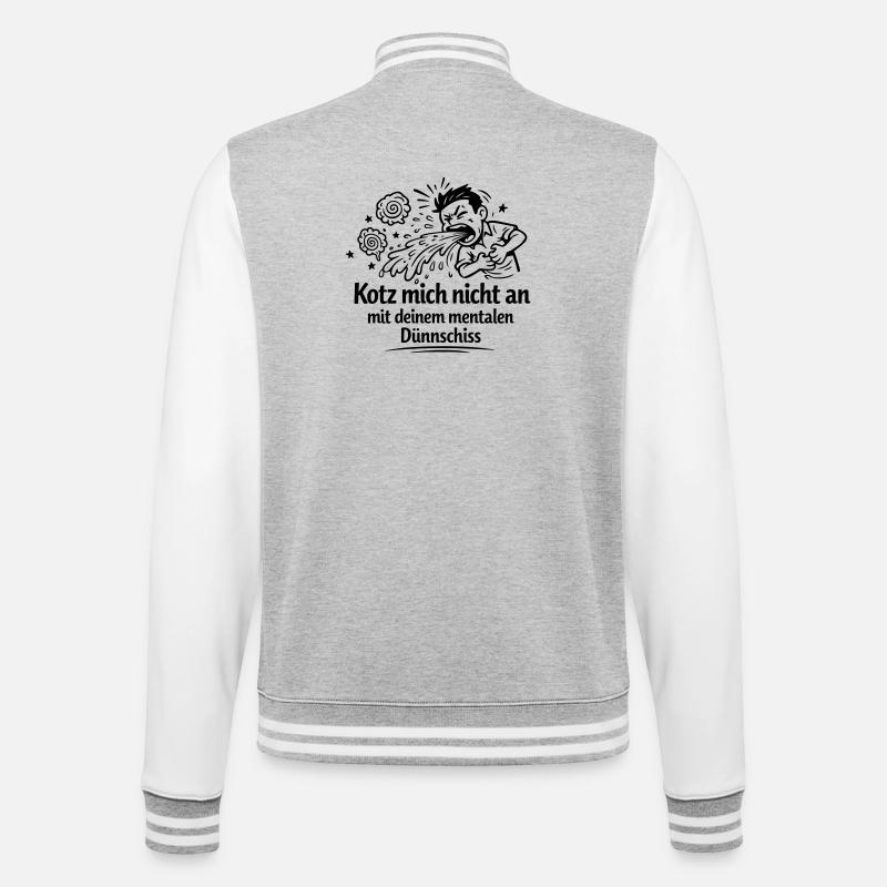 Mental thin shit vomiting - College Sweat Jacket - heather grey/white