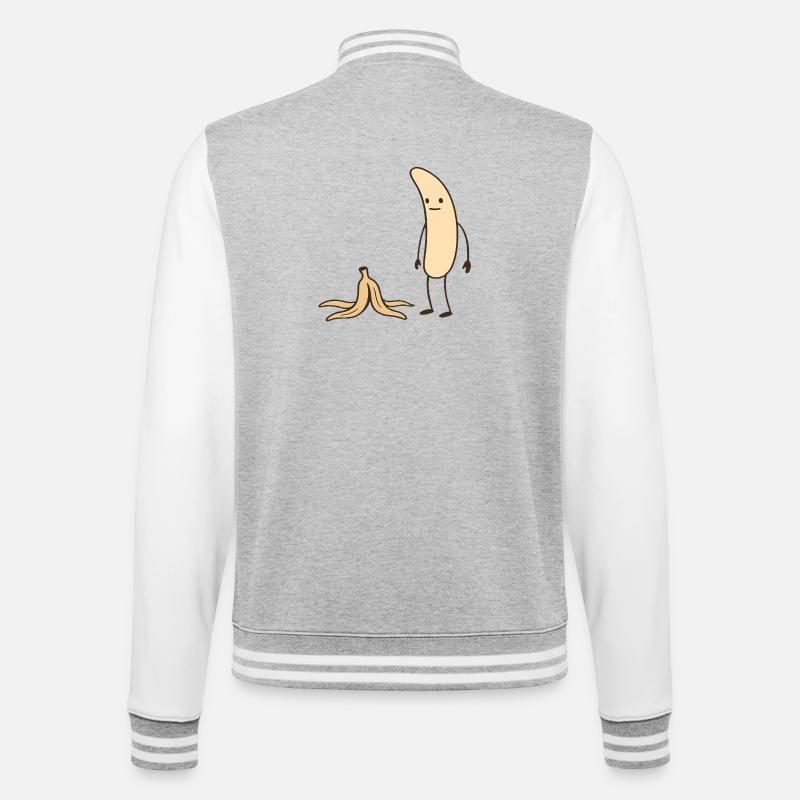 Héros Banane à la peau - Veste Teddy - gris chiné / blanc