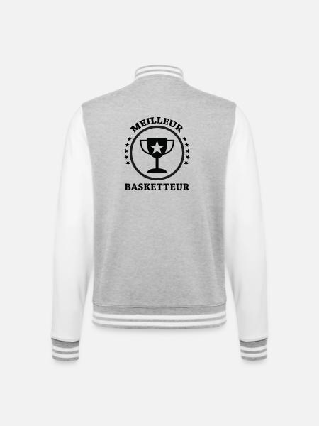 Best Basketball Player - College Sweat Jacket - heather grey/white