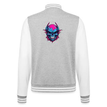 Le Crâne du Diable Néon - Veste Teddy - gris chiné / blanc - Dos - Marisol (170cm)
