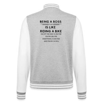 ÊTRE UN BO-$$, C’EST COMME FAIRE DU VÉLO - Veste Teddy - gris chiné / blanc - Dos - Marisol (170cm)