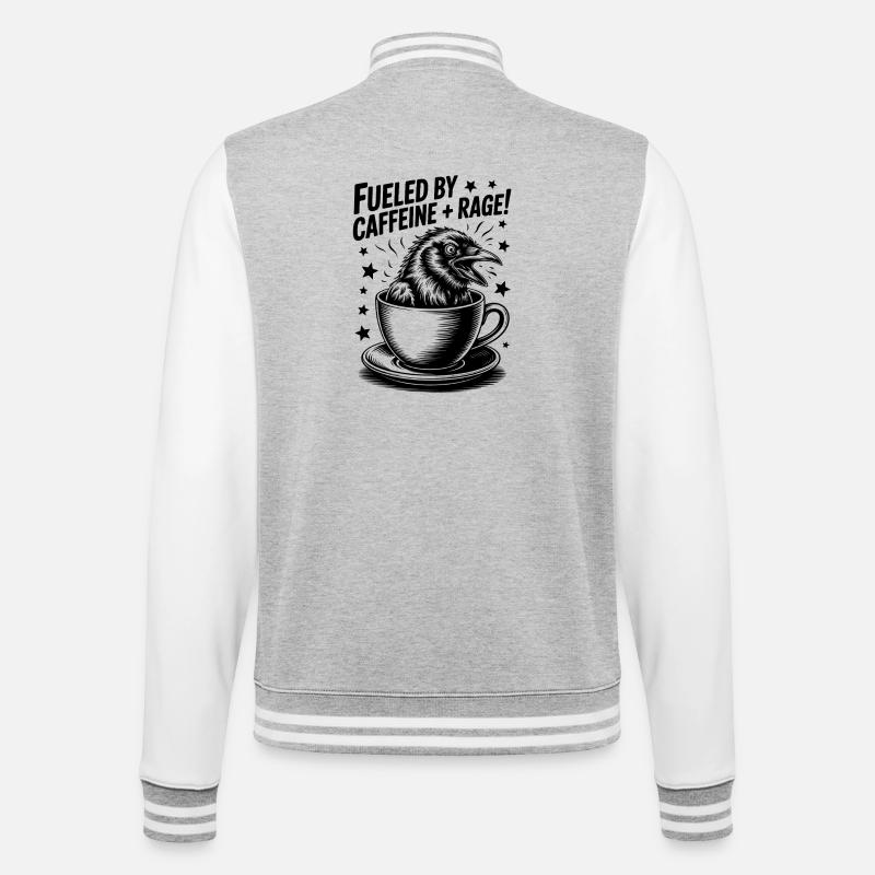 Coffee Sayings Caffeine Funny Coffee Gift - College Sweat Jacket - heather grey/white