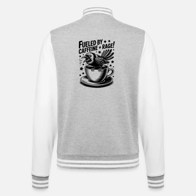 Coffee Sayings Caffeine Funny Coffee Gift - College Sweat Jacket - heather grey/white