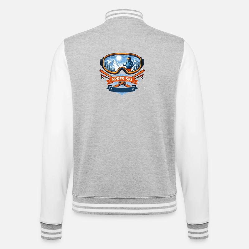 Apres Ski Comic Design - College-Sweatjacke - Grau meliert/Weiß
