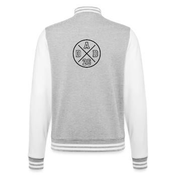 Dad 26 Baby Dad Father's Day Gift Dad 2026 - College Sweat Jacket - heather grey/white - Back - Marisol (170cm)