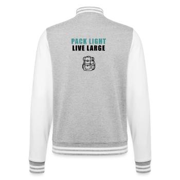 Pack Light Live Large Backpack - College Sweat Jacket - heather grey/white - Back - Marisol (170cm)