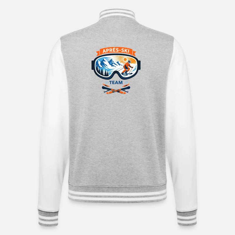 Apres Ski Team Comic Design - College-Sweatjacke - Grau meliert/Weiß