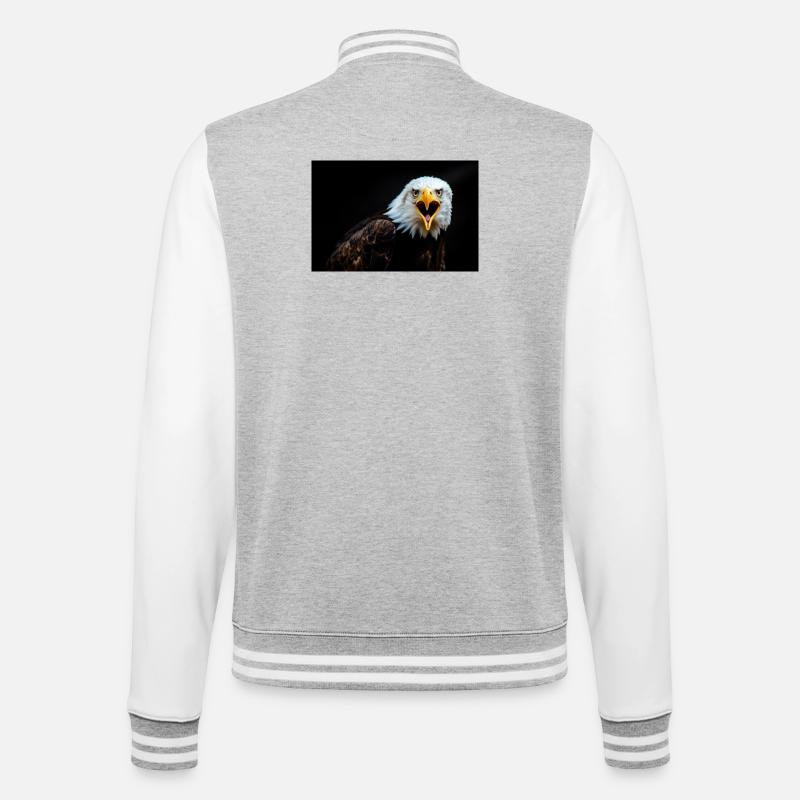 Angry Eagle Look - College Sweat Jacket - heather grey/white