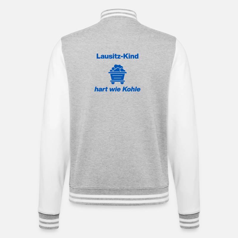 LAUSITZ-KIND: HARD AS COAL! - College Sweat Jacket - heather grey/white