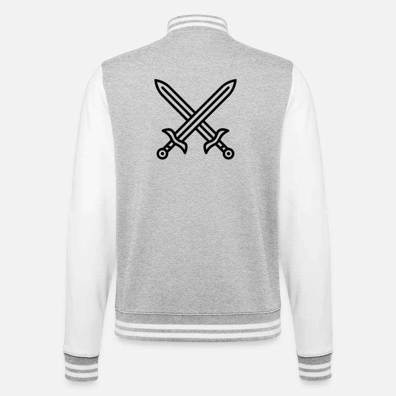Sword Combat - College Sweat Jacket - heather grey/white
